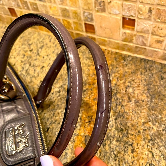 EUC COACH Gray Croc Embossed Chain Link Sophia - Picture 10 of 11